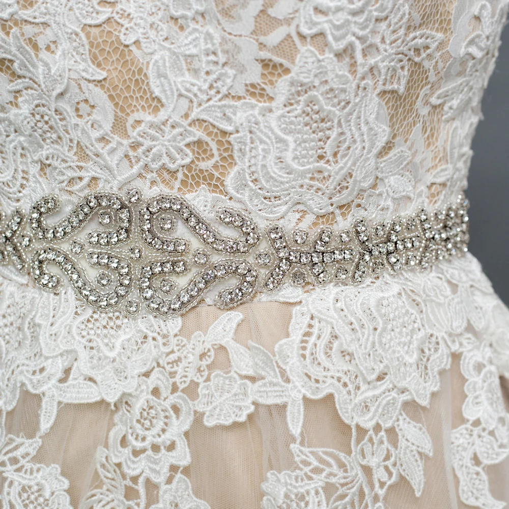 

TRiXY S175 Stunning Wedding Belts Bridal Belt Rhinestone Sash Wedding Dress Accessories Silver Jewelry Bride Bridesmaid Belt