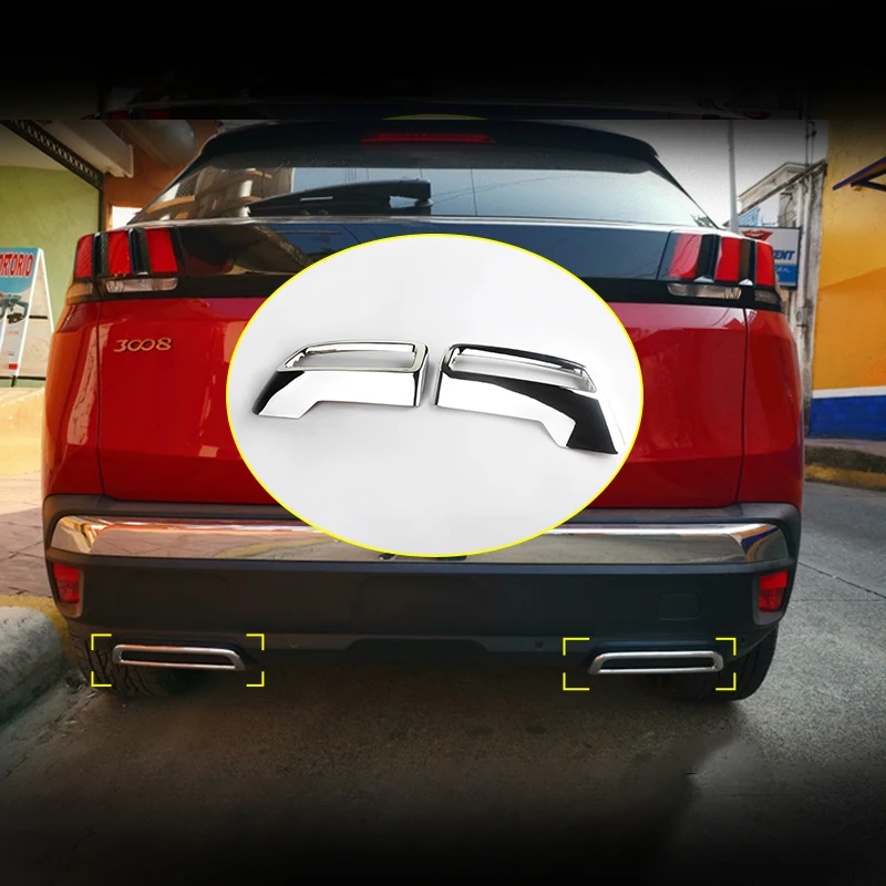 Задний глушитель выхлопной трубы из АБС пластика декоративная накладка для Peugeot