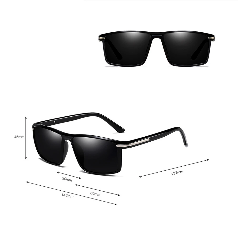 

High-end Squared Driver Sun Glasses Women Men Polarized Mirror Sunglasses Custom Made Myopia Minus Prescription Lens -1 to -6