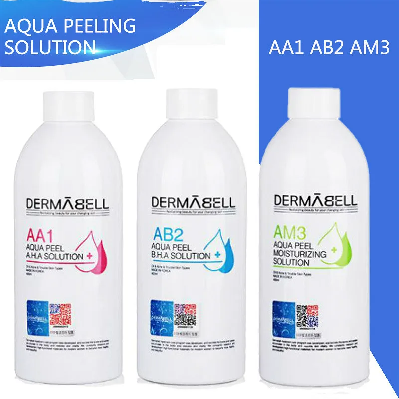 Aqua Clean Solution Aqua Peel Concentrated Solution Dermabell 3*400Ml Aqua Facial Serum Hydra Facial Serum For Normal Skin Ce