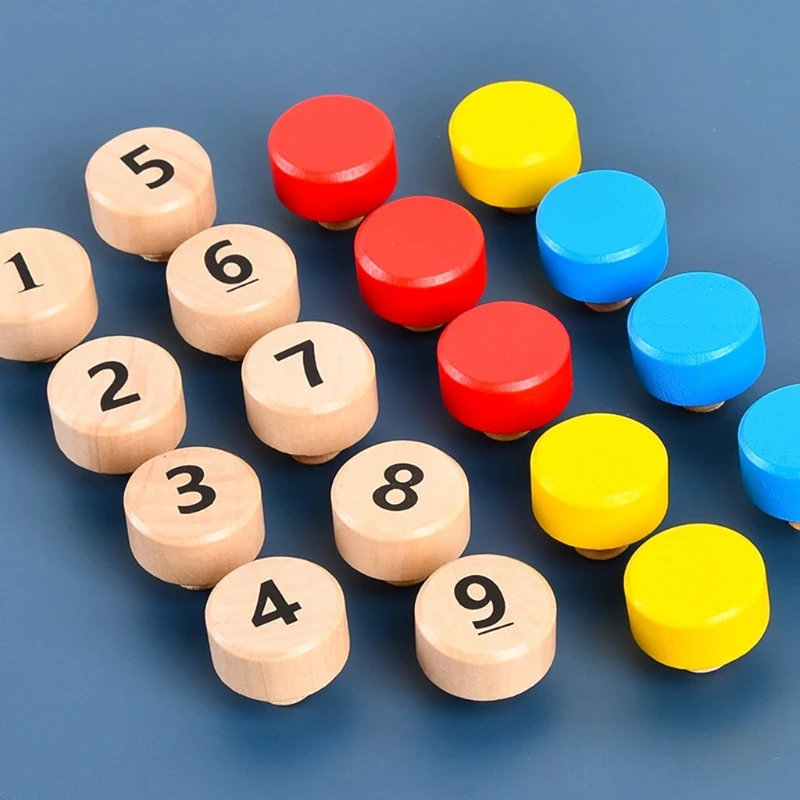 

124D Nut & Bolts Assembly Game Set Screwing Early Educational Toy Wooden Bolts Color Matching Board