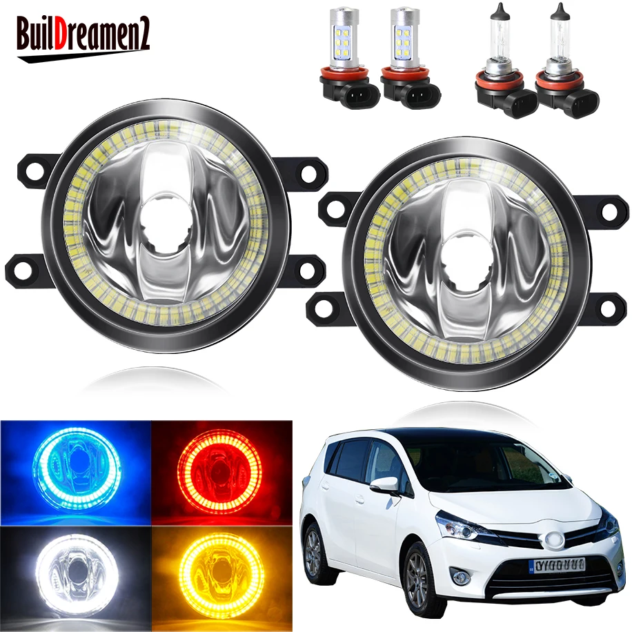 

Angel Eye Fog Light For Toyota Verso 2009-2018 Car H11 Front Bumper Fog Light Assembly With Halo Ring Daytime Running Lamp 12V