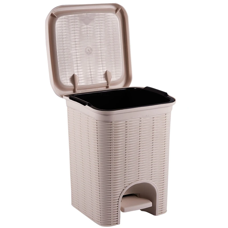 PP ротанговая мусорная корзина нажимной Тип мусорного ящика пластиковая для