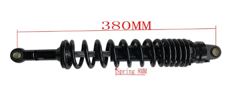 380MM 1 пара 360 мм 370 мм 380 мм 390 мм 400 мм 410 мм 8 мм Весенний мотоцикл воздушный амортизатор для YAMAHA HONDA SUZUKI - Цвет: 380MM