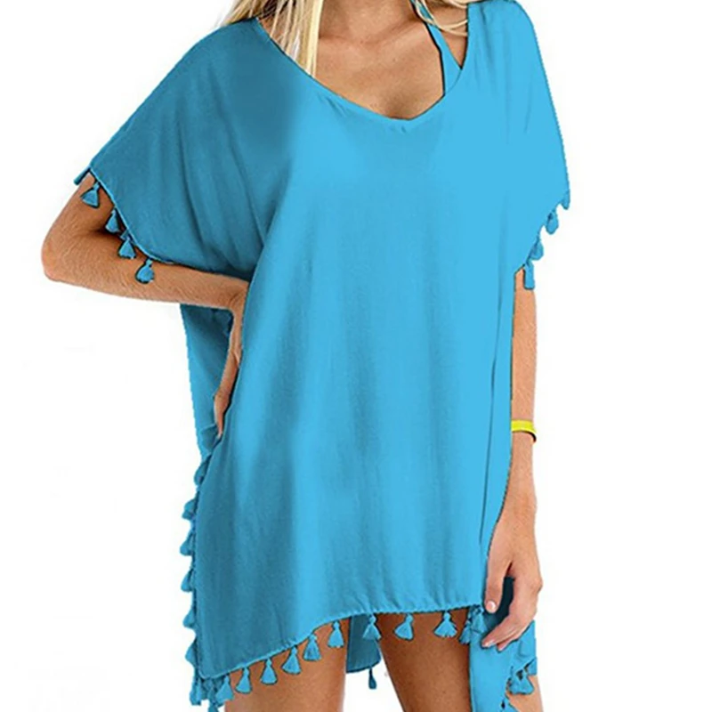 Женское купальное платье пляжная одежда бикини накидка кафтан летняя рубашка