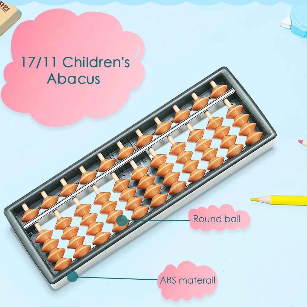 

17/11 Digits Abacus Soroban Beads Column Kid School Learning Aids Tool Math Business Chinese Traditional Abacus Educational Toys