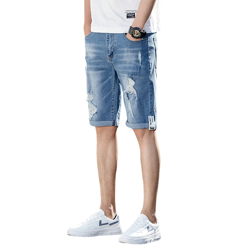 

Details about men's summer shorts Man's jeans Men's Bermuda shorts Jean skateboard jogge man ripped wave shorts