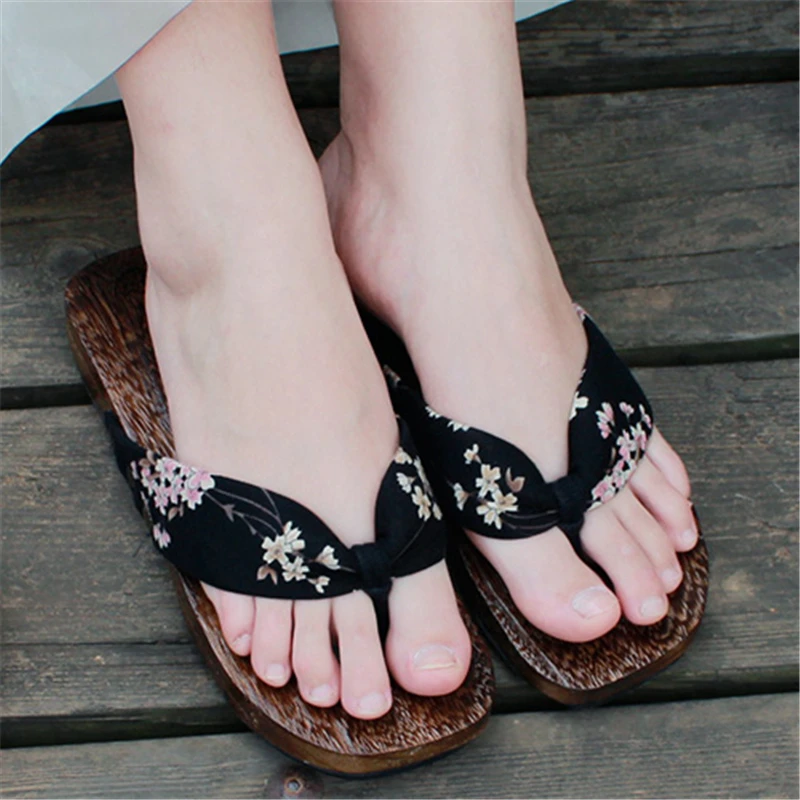 Женские сабо в японском стиле аниме тапки кимоно для косплея пляжная обувь Geta