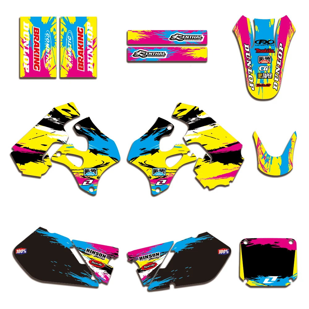 

eam Graphic Decal Sticker Kit For Suzuki RM125 RM250 RM 125 250 1996 1997 1998 Motorcycle Accessories