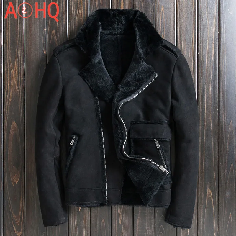 

Winter Jacket Men Clothing Genuine Sheep Shearling Jackets Mens Real Sheepskin Leather Warm Coat Ropa De Hombre LXR1064