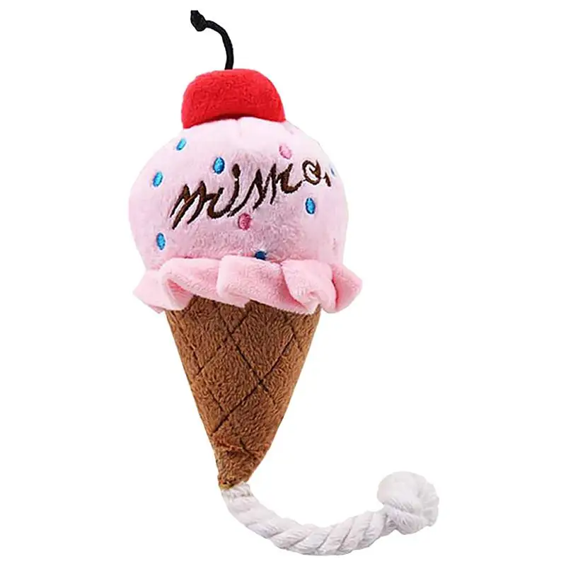 

Ice Cream Funny Pet Toys Creative Cartoon Bite-Resistant Pet Chew Toy Pet Squeaky Toy For Cat Pet Interactive Training Supplies