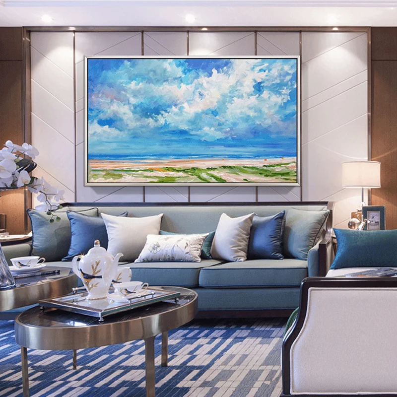 100% ручной Краски ed Абстрактная живопись море пейзаж маслом на холсте искусство