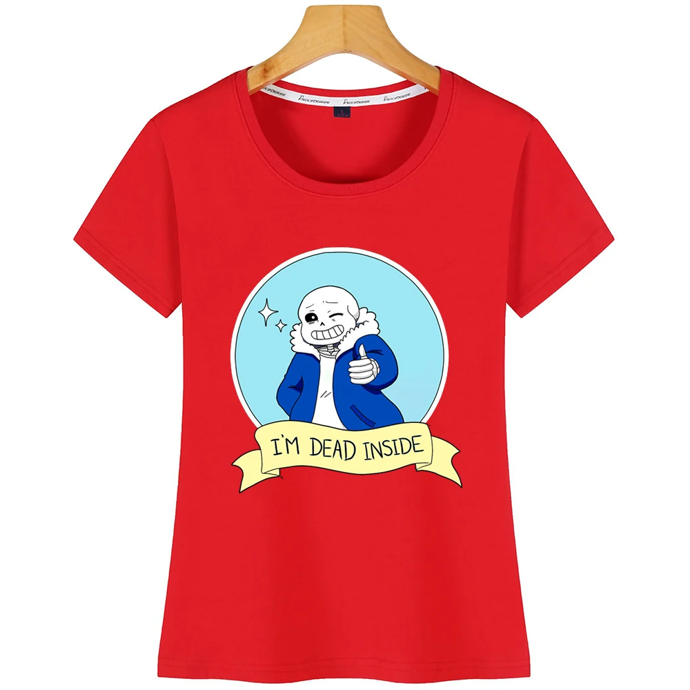 Топы футболка женская Undertale Sans Im Dead Inside летняя Harajuku короткая | Женская одежда