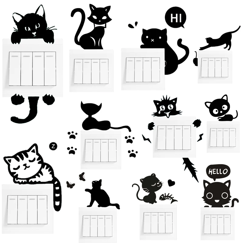 Наклейка на выключатель света для детской комнаты украшение стен сделай сам