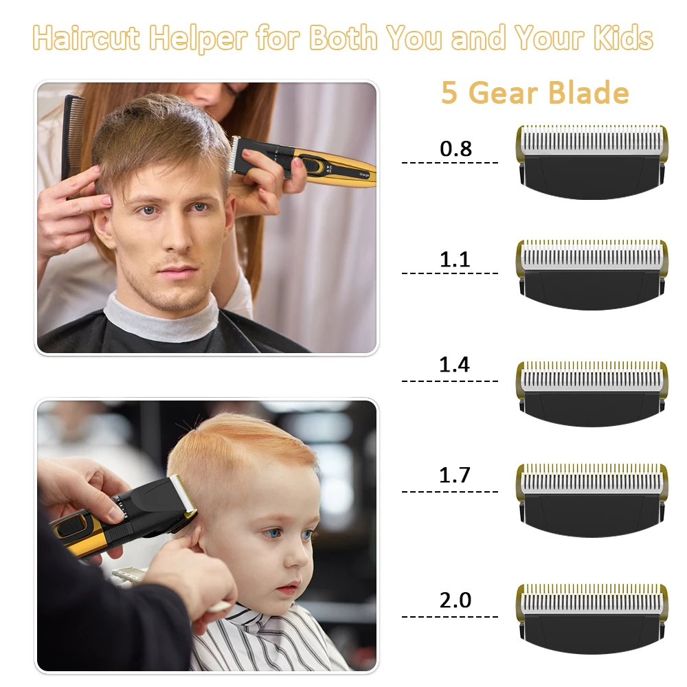 Electric Hair Clipper Set Low Noise Trimmer Cutting Machine Beard Shaver Trimer For Men Barber Hairs Shaving comb scissors | Красота и