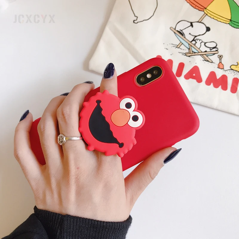 3D милый уличный мягкий чехол для iPhone X XR XS 11 Pro Max 6S 7 8 plus Чехол-держатель для samsung S8 S9 S10 A50 Note 8 9
