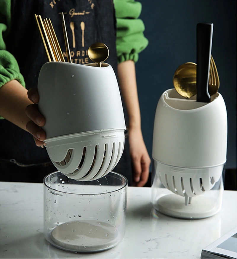 

Draining Rack Fast Dry Diatom Mud Pad PP Drain Containers Chopsticks Cutlery Storage Rack Drain Holder Creative Kitchen Tools