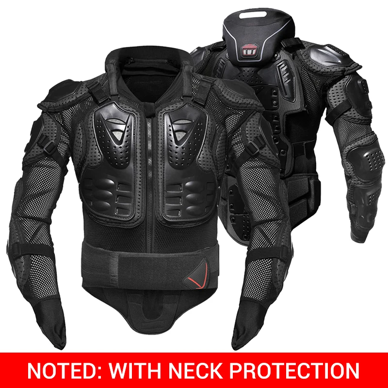 HEROBIKER мотоциклетная Броня Защита тела Броня Защитное снаряжение для мотокросса мотоциклетная куртка куртки с защитой шеи - Цвет: With Neck Protection