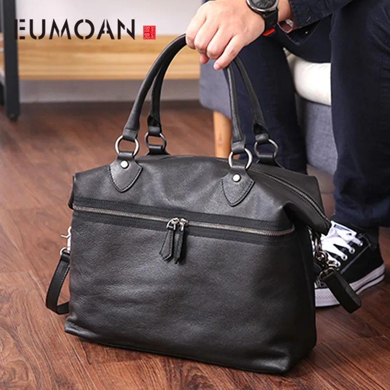 Men's handbag leather casual single shoulder oblique cross bag male large capacity head layer Cowhide travel Bag
