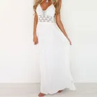 Женское вечернее Платье в богемном стиле, белый ажурный пляжный сарафан с открытой спиной, Бандажное Платье макси для вечеринок, Белое Платье