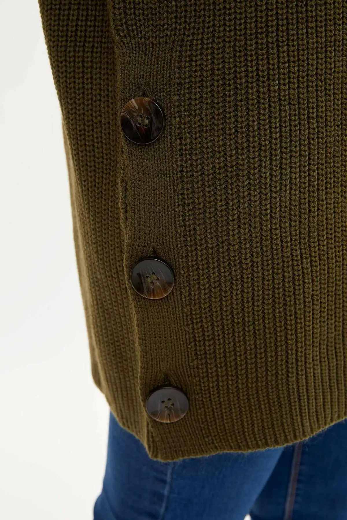 DeFacto Женская туника пуловеры модная армейский зеленый длинный рукав Женские