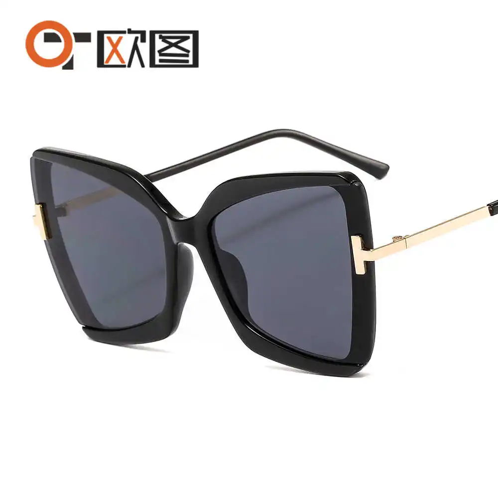 

shipping Large frame Free T-shaped decorative sunglasses for men and women