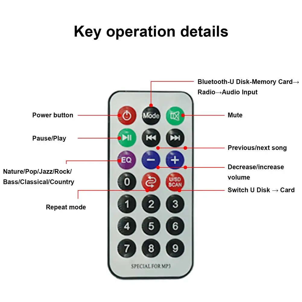 4.2 Audio Receiver Decoding LCD MP3 Decoder Board Bluetooth Support Recording Radio Lyrics Display USB Player Drop Shipping | Автомобили и