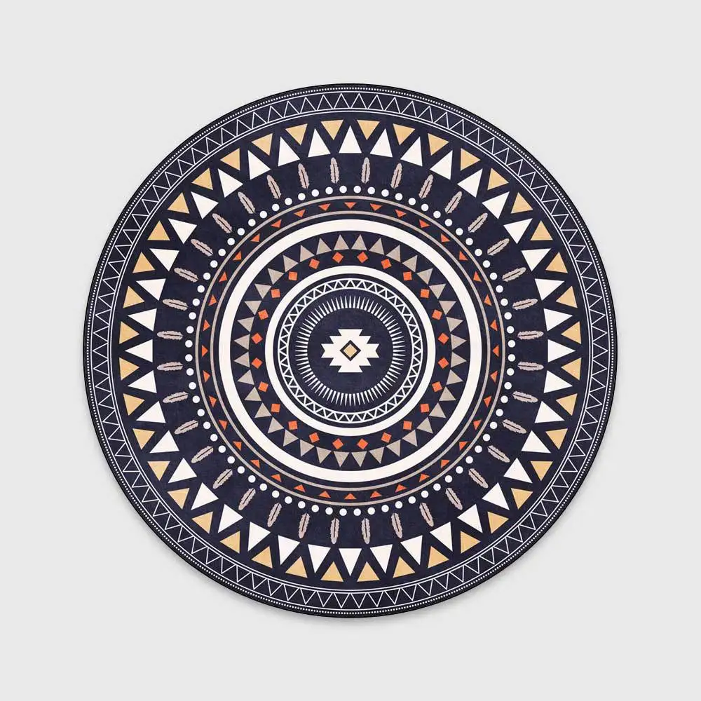 

Fashion Triangle Geometry Splice National Wind Living Room Bedroom Hanging Floor Chair Round Cushion Carpet Custom size