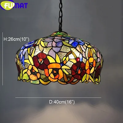 FUMAT витражная Подвесная лампа Tiffanylamp, цветная стеклянная художественная Подвесная лампа для гостиной, столовой, подвесной светильник, светильники - Цвет корпуса: Style A