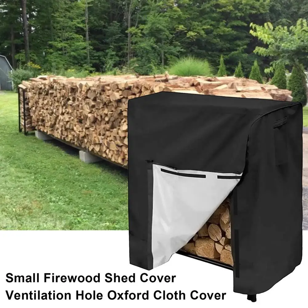 

4FT Outdoor Waterproof Log Holder Practial Garden Firewood Dust-Proof Moisture-Proof Log Rack Cover 420D Oxford Cloth