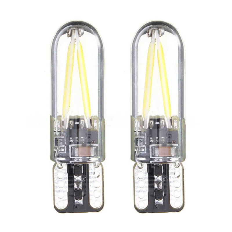 

New 2PCS Glass Plate Light Bulb Interior Lamp Glass lens T10 194 168 W5W COB LED 8V-28V White Crystal