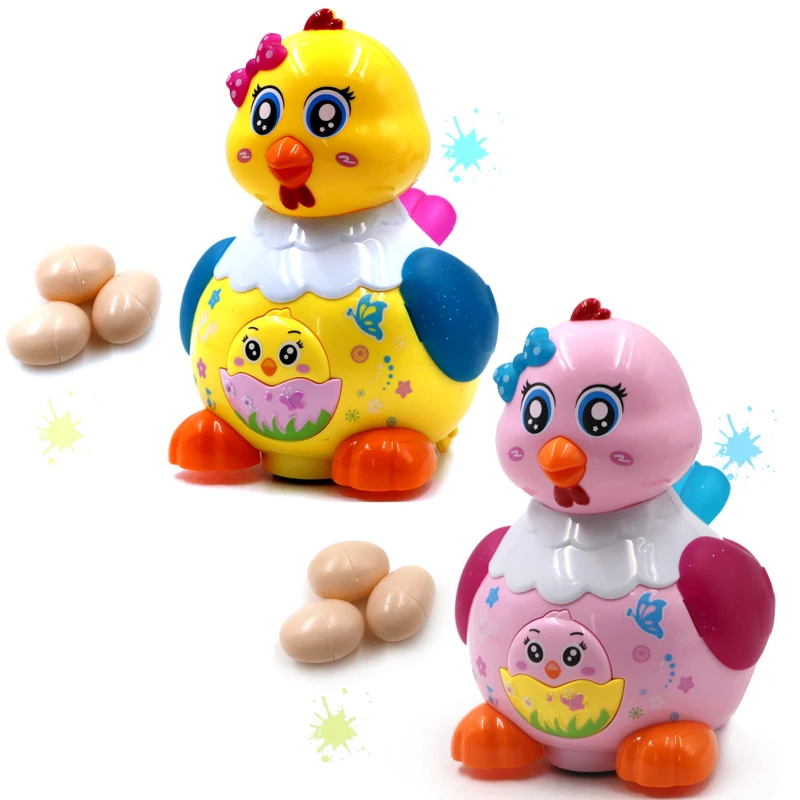 

Children's Hen Laying Eggs Simulation Electric Pet Toy With Light Colorful Roller Cute Music Early Educational Toys For Baby