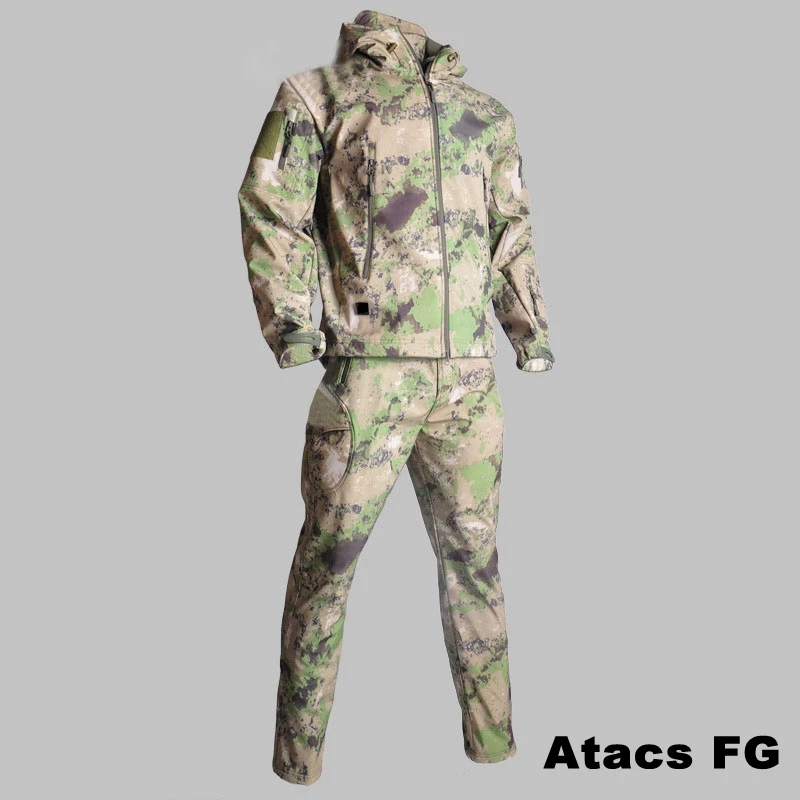 atacs fg Высокое качество спортивный набор армейский тактический боевой тренировочный костюм водонепроницаемый открытый Hikinh охотничий джекст и брюки Военная форма - Цвет: atacs fg