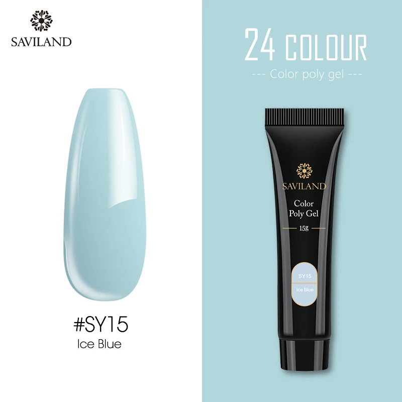 SAVILAND 15g Color Poly Gel Finger Extension 30g Red Blue Yellow Poly Gel Nail Gel Camouflage Soak Off UV Hard Fast Builder Gel - Цвет: 15G SY15