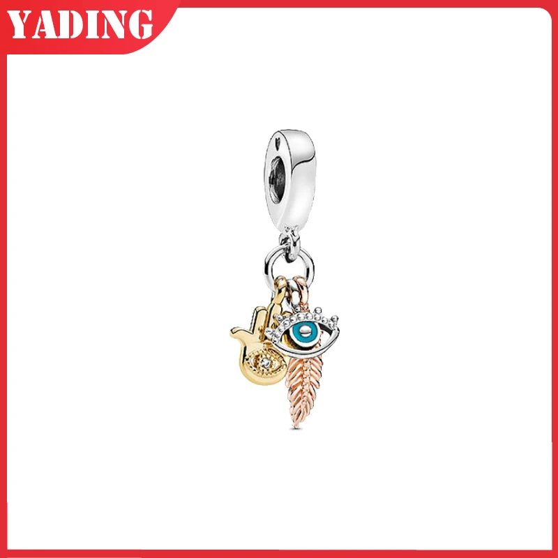 

925 Sterling Silver color flower love wine coffee glass Pendant DIY fine beads Fit Original Pando Charm Bracelet Jewelry