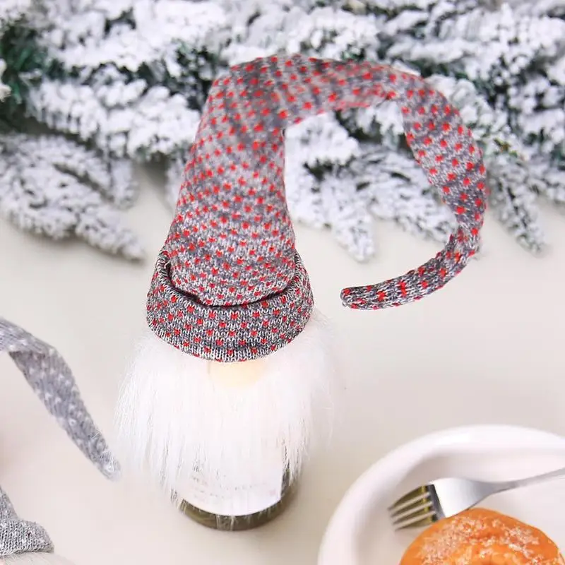 Faceless Old Man Doll Wine Bottle Cover Christmas Decor Beard Hat Favor Bag for Champagne Holders Xmas Home Party Table Decors