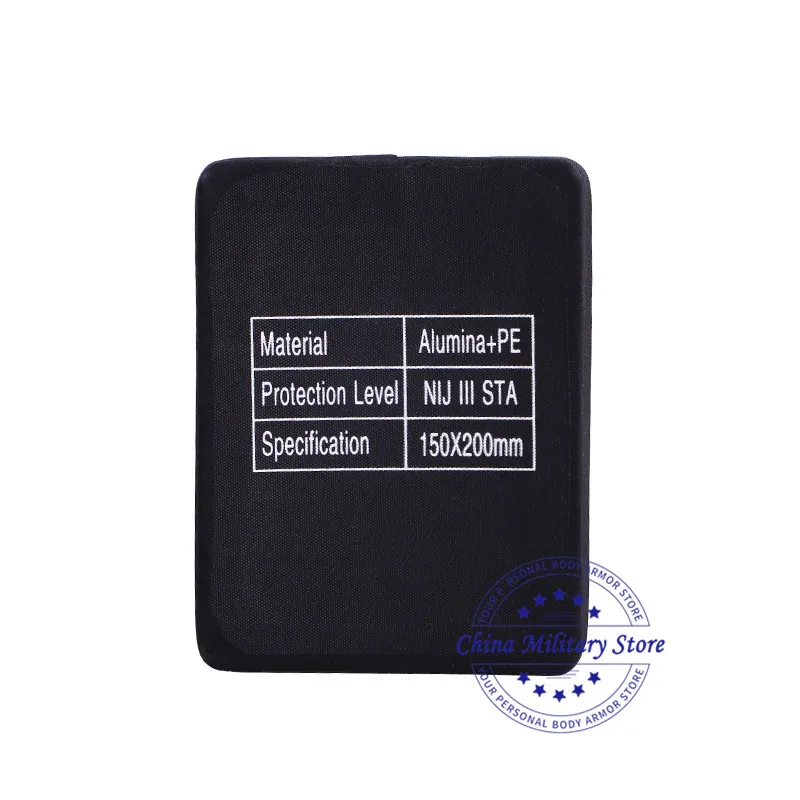 1 Piece NIJ III 0101.06 Bulletproof Side Plate 6x8 Inch Alumina Ceramic &amp PE Stand Alone Ballistic Armor Panel |