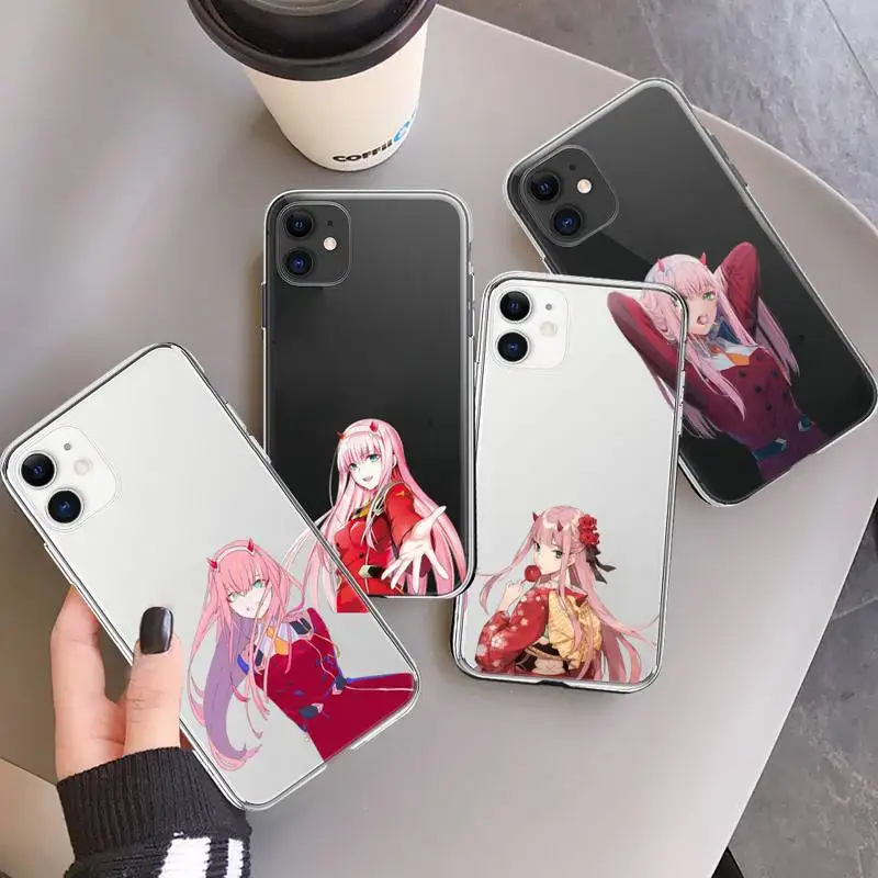 

Darling in the FranXX Phone Case For iPhone 13 12 11 8 7 Pro Max Plus X XS XR MINI transparent clear New