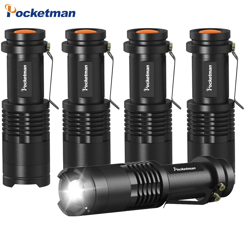 

5 Pack Penlight Lights Lantern Ultra Bright Flashlight Torch Waterproof Led Bulbs Adjustable Focus Hunting Cycling Climbing