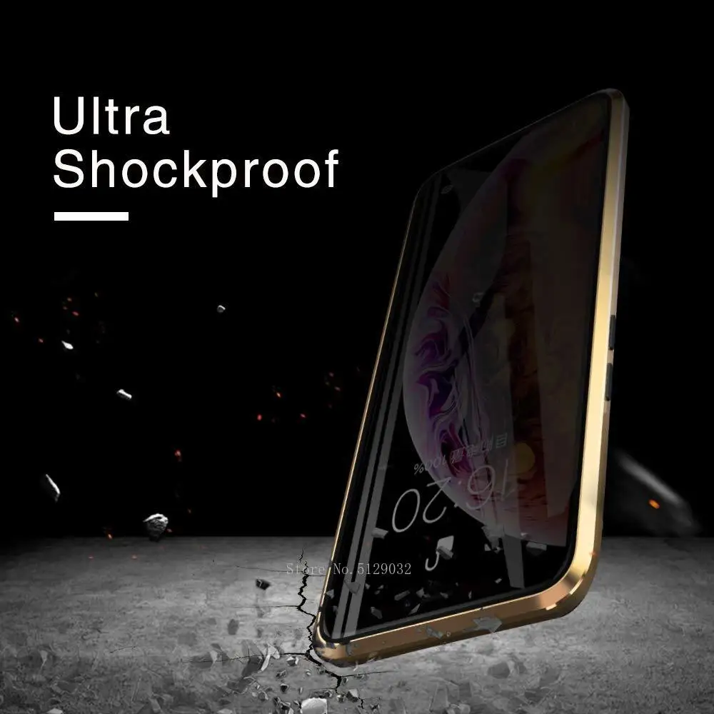 Надежное закаленное стекло Магнитный чехол для iPhone 11 Pro Max XS MAX XR X 8 7 6s 6 Plus