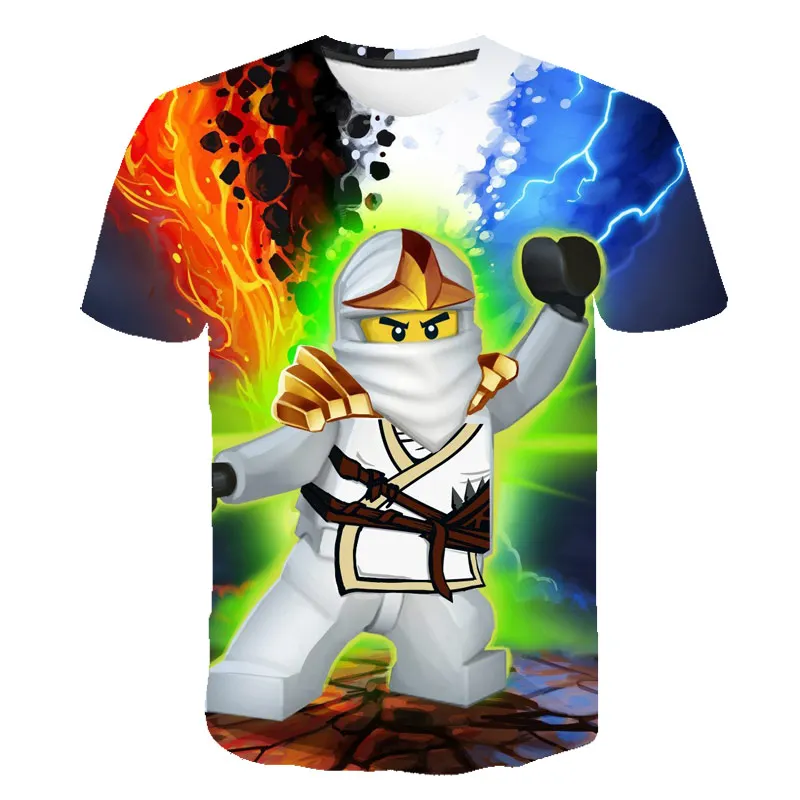 Ninja Новый 3D с принтом Футболки для мальчиков Летняя одежда детей LEGO Ninjago футболки