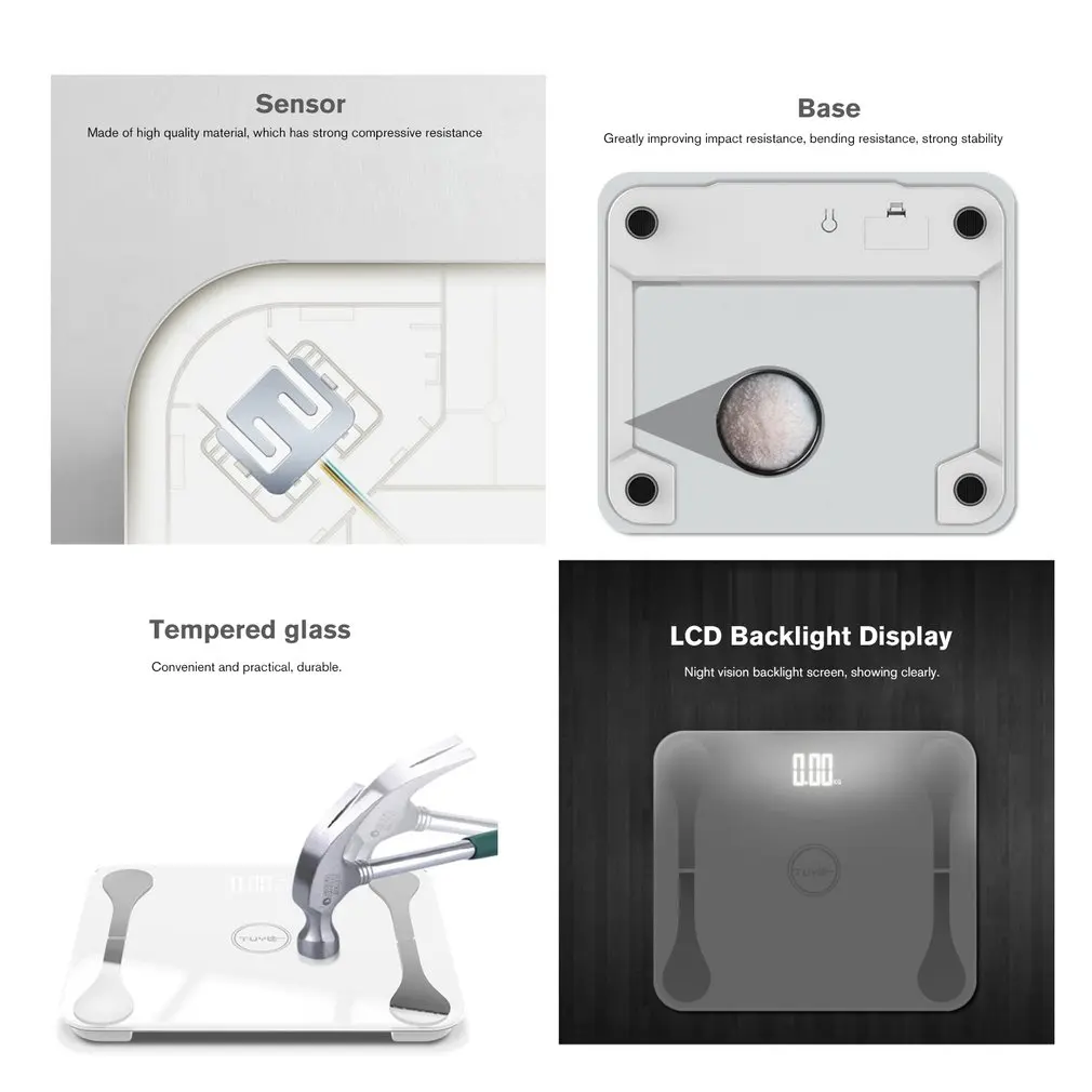 Body Fat Scale App Wireless Scales Smart Backlit Digital Display Index Electronic Intelligent Weighing | Инструменты