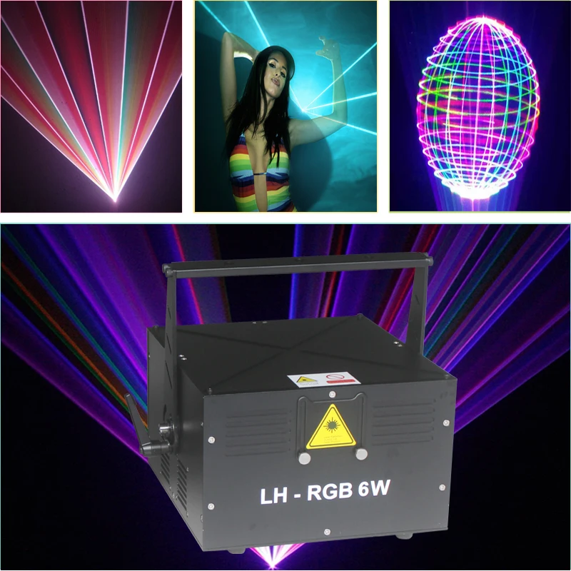 Лазерный проектор rgb DMX512 ILDA 6 Вт 6000 МВт полноцветная система Лазерное освещение