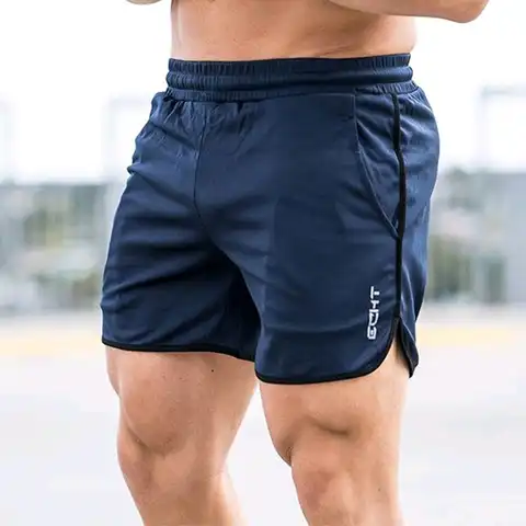 Мужские тренировочные шорты для спортзала, Мужская Спортивная повседневная одежда, быстросохнущие Компрессионные шорты для фитнеса, трени...