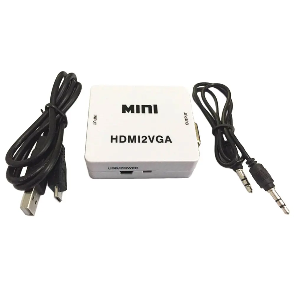 Мини usb 1080P HDMI к VGA Аудио Видео HDTV конвертер Full HD 1080p адаптер для ПК ноутбука
