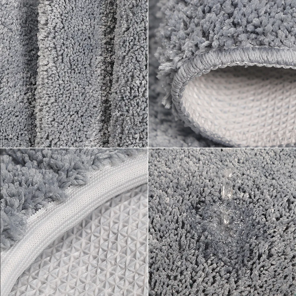 Prezzo 3 Pezzi Set Da Bagno Coprivaso Antiscivolo Tappeto Da Bagno In Puro Colore Microfibra Morbido Peluche Cuscino Da Toilette Tappeto Tappeti Da Bagno Nuovo