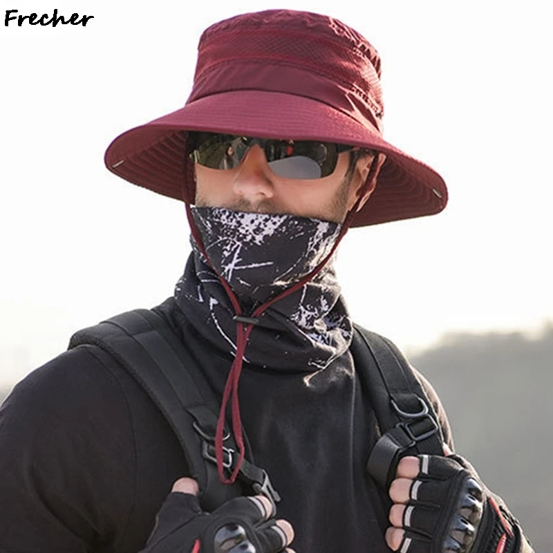 

Outdoor Hat Wide Brim Breathable Fishing Hats UV Protection Foldable Military Hat Climbing Summer Hats Sun Protection UPF50+
