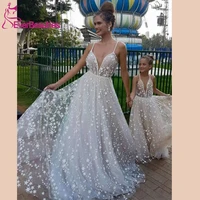 elegant star appliques chic wedding dresses 2020 spaghetti straps a line boho bohemian wedding gown robe de mariee