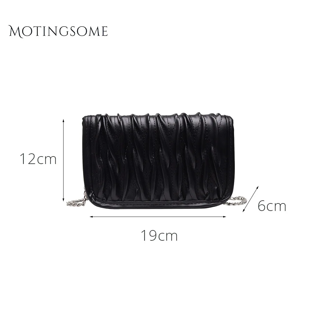 Маленькая маленькая сумка с клапаном узором в виде морщин на цепочке плечо