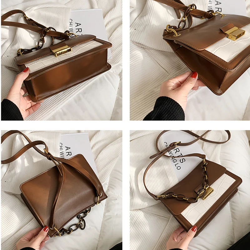 

Vintage Chain Handbags Women Shoulder Crossbody Bags 2021 New Brand Design Female Purses Ladies Messenger Bags High Quality